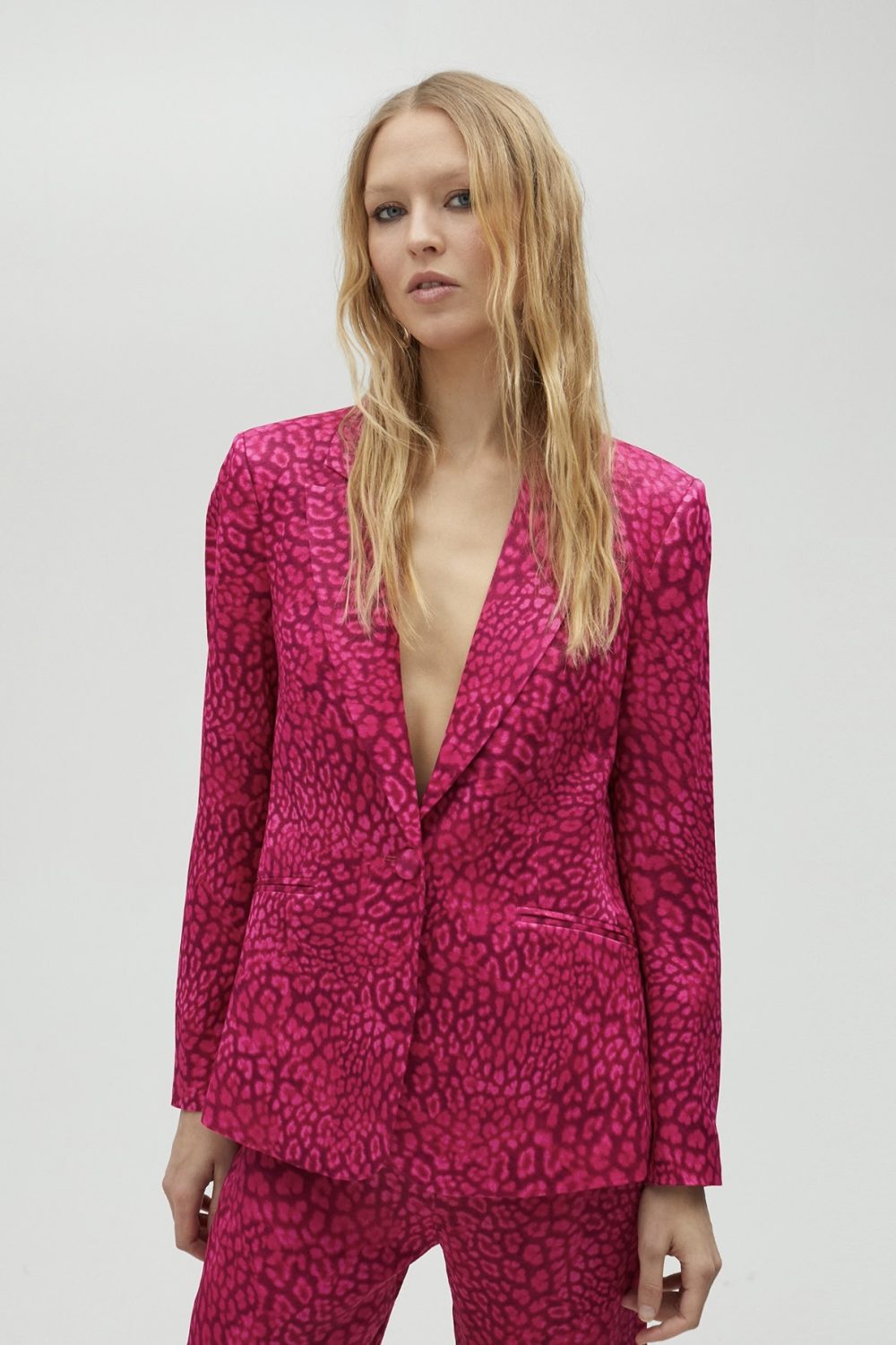 Animal Print Blazer Orange