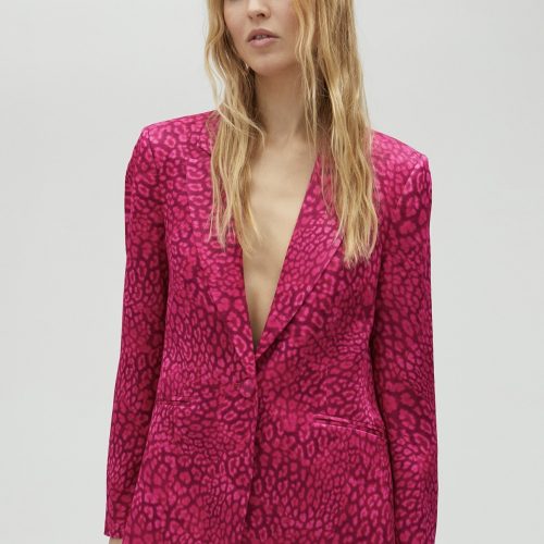 Animal Print Blazer Orange