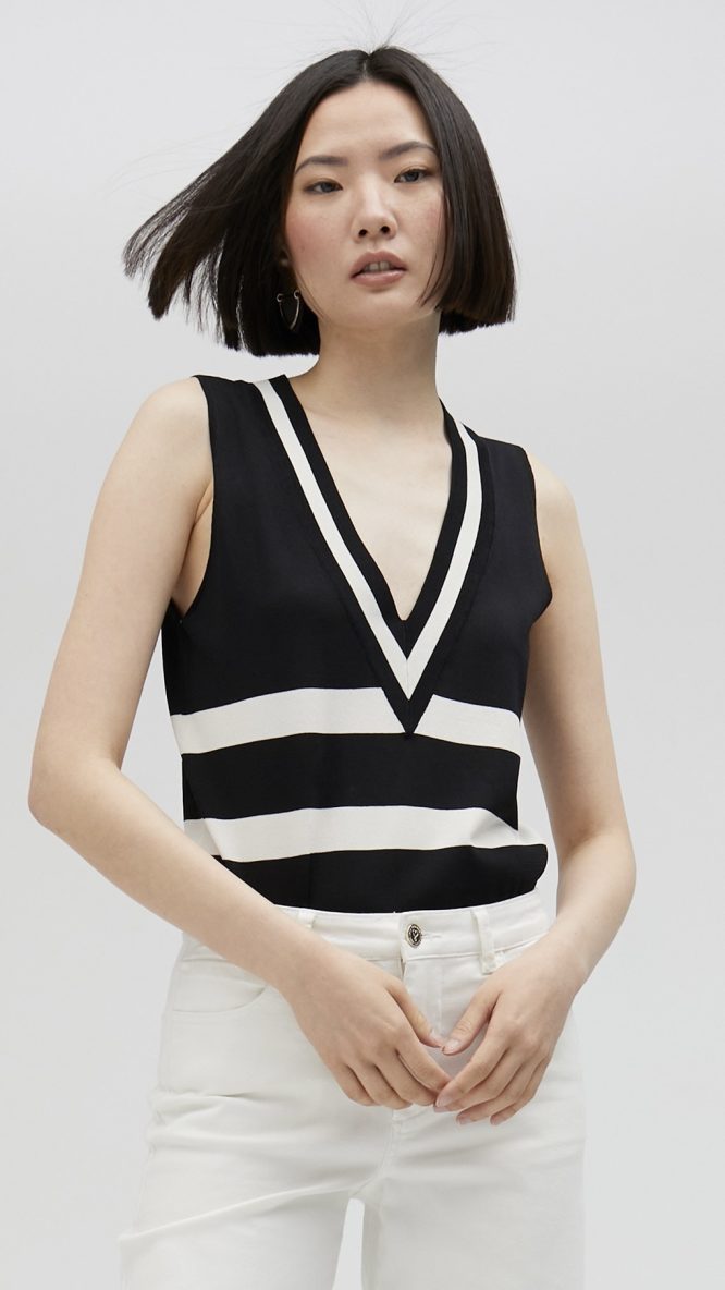 Black & White knit top