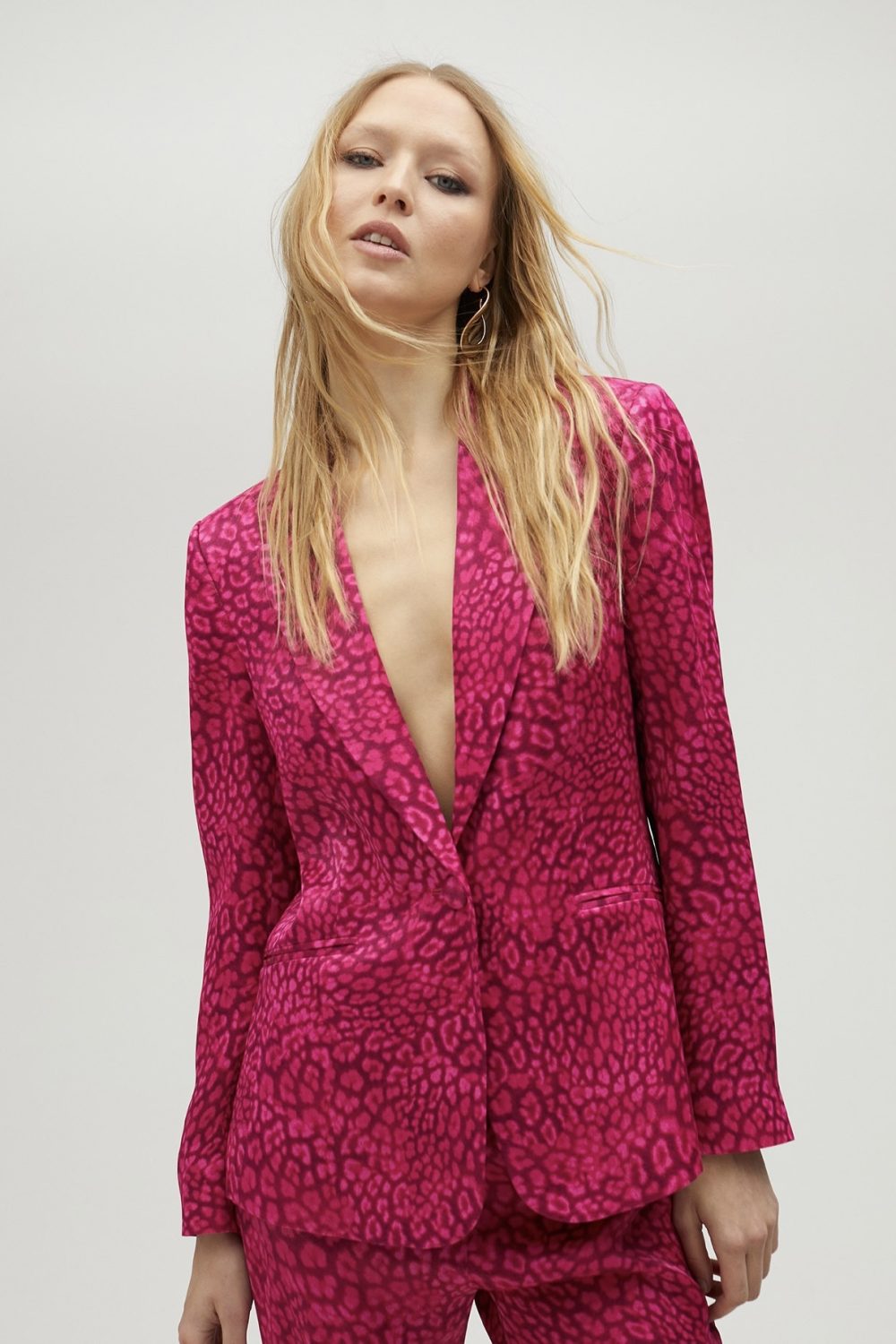 Animal Print Blazer Orange