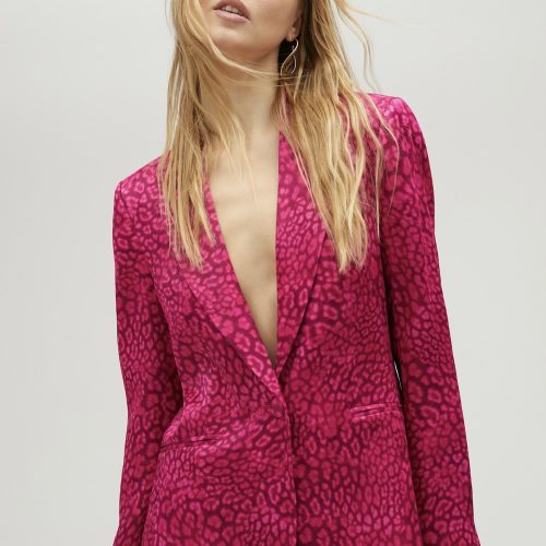 Animal Print Blazer Orange