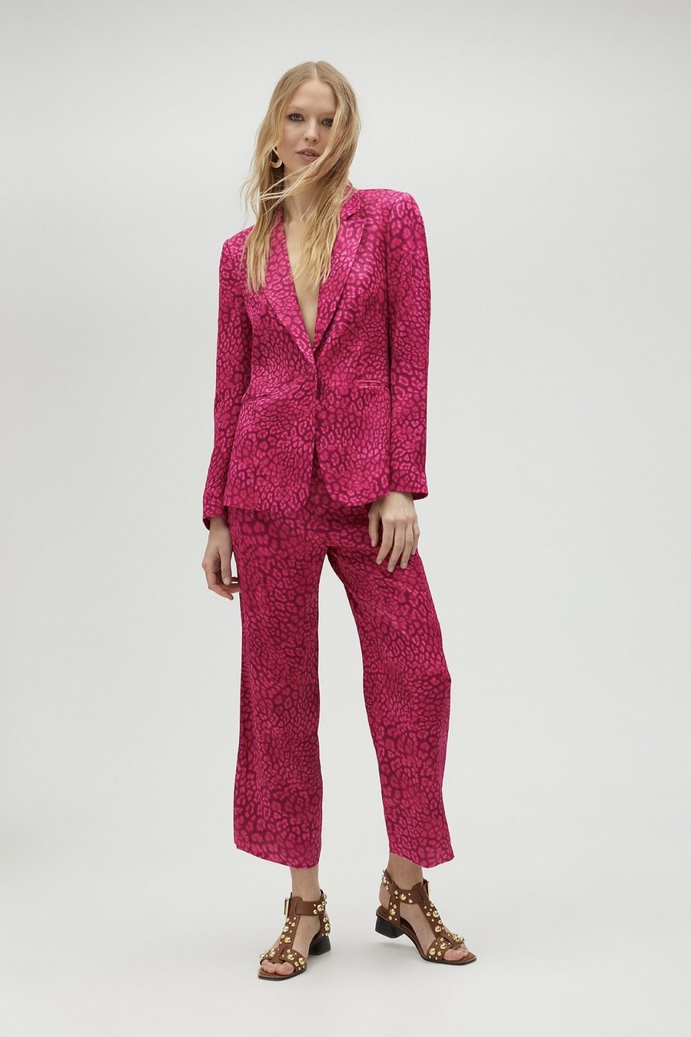 Animal Print Blazer Orange