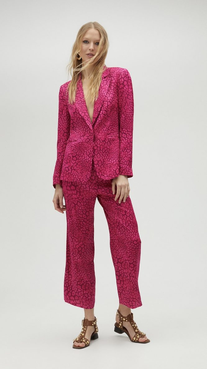 Animal Print Straight Trousers