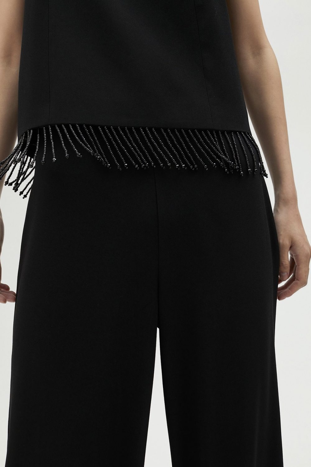 Black Top With Fringing And Rhinestones