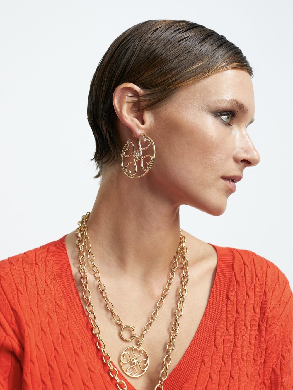 Hoop Earrings With Hearts