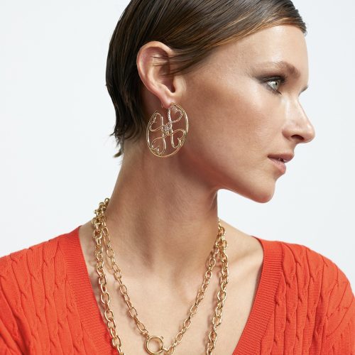 Hoop Earrings With Hearts