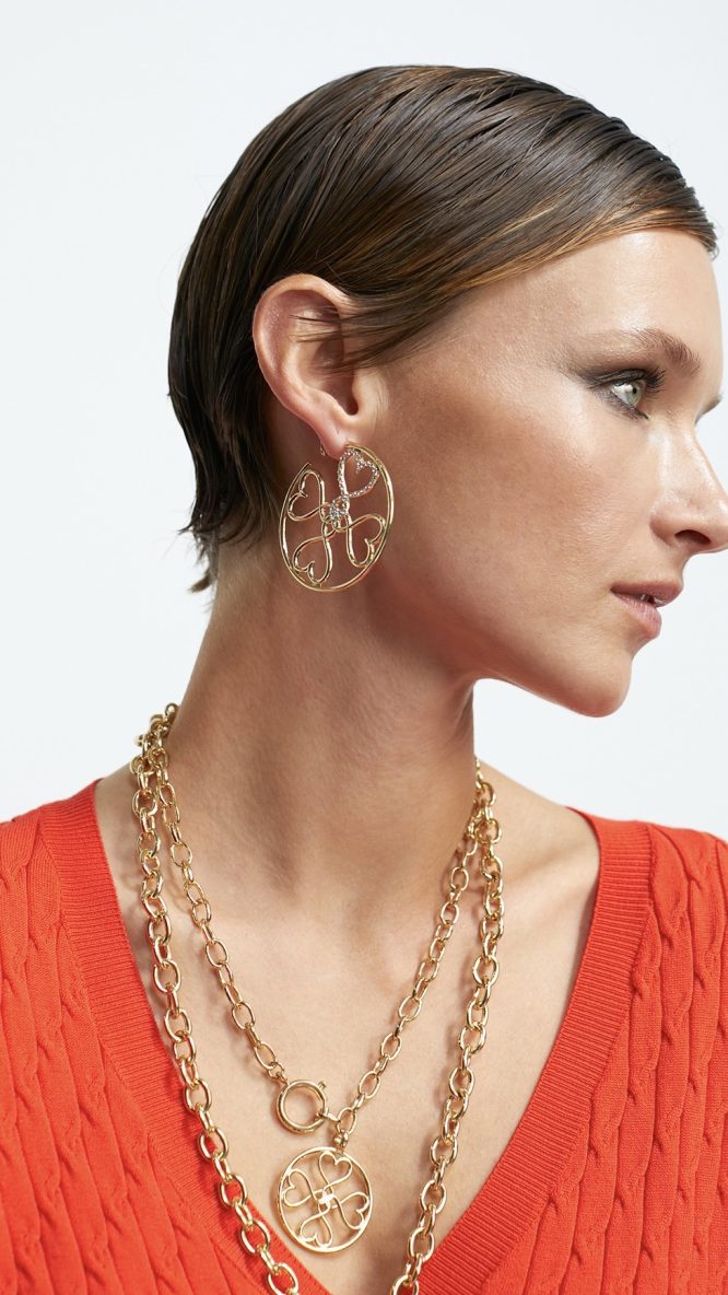 Hoop Earrings With Hearts