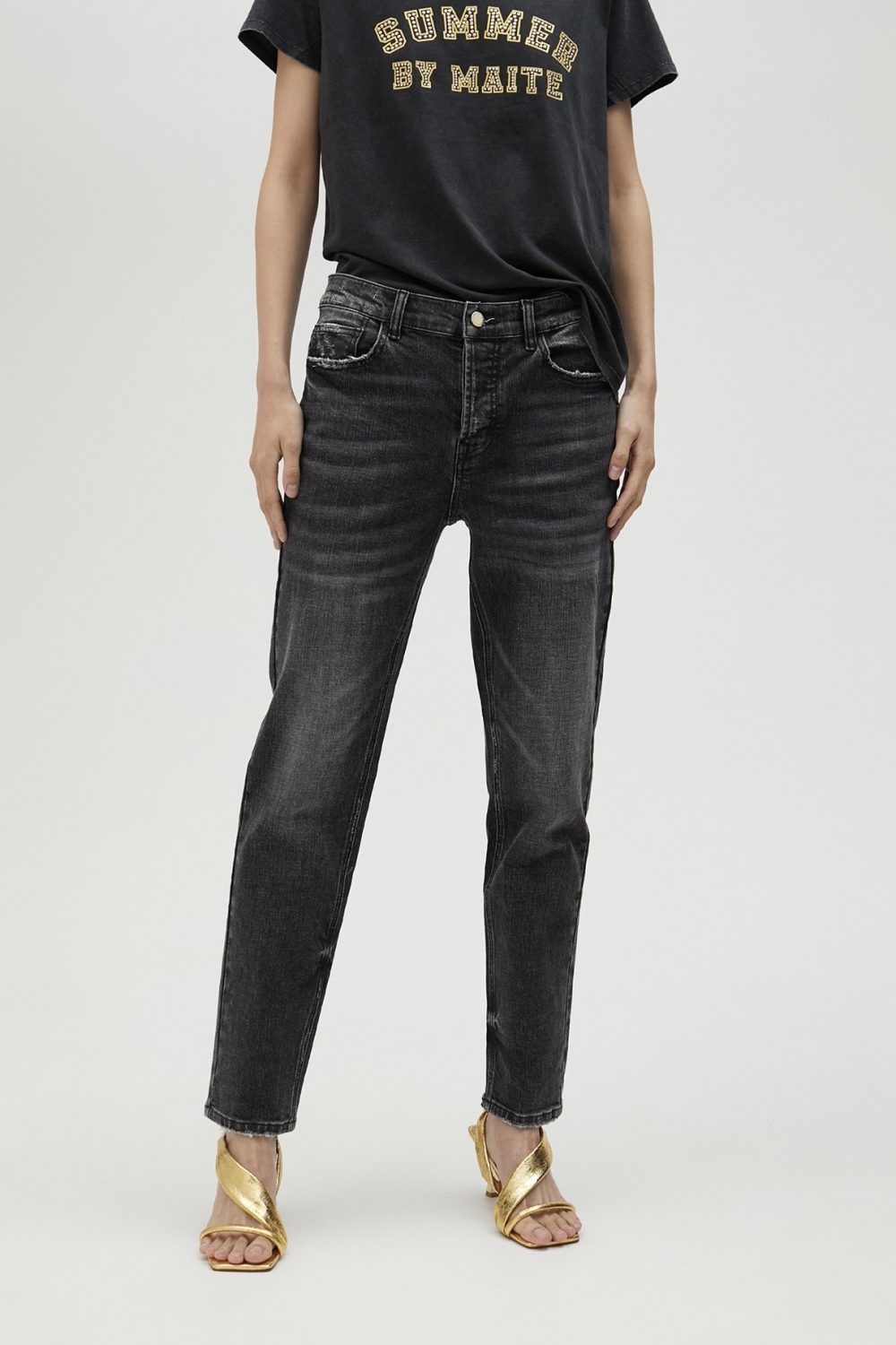 5-Pocket Black Jeans