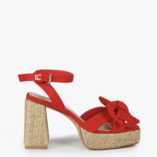 Heeled Sandals With Bow