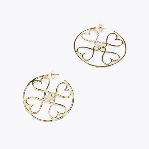 Hoop Earrings With Hearts