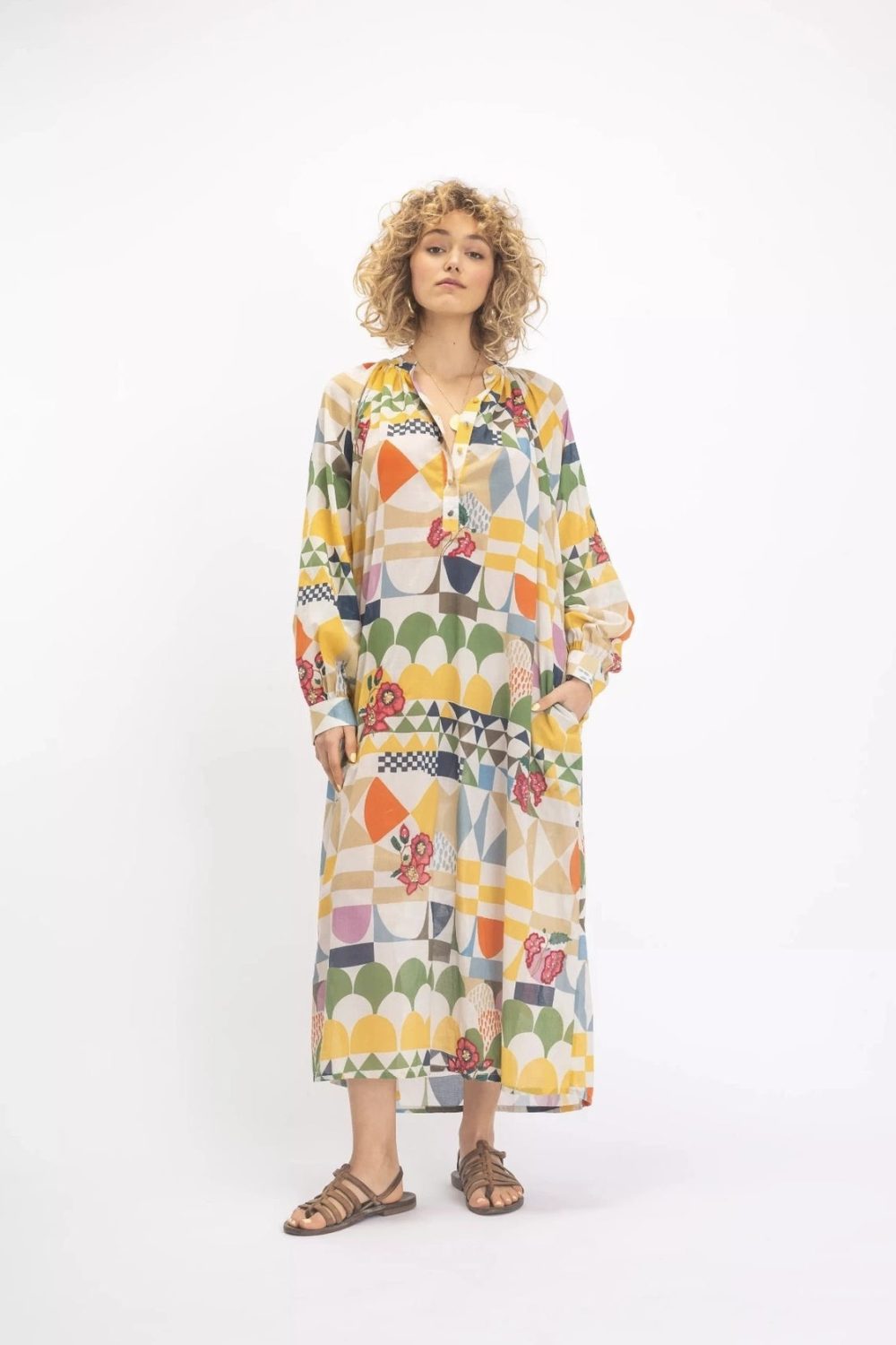 εικόνα-3-1 LAKSHMI SEVENTIES PATTERN DRESS