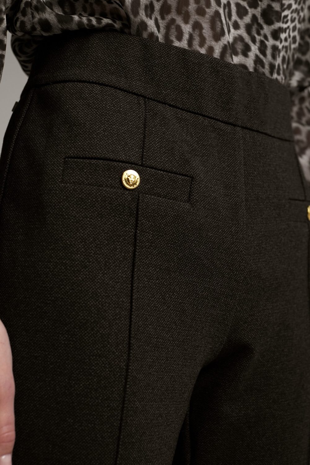 εικόνα-3-2 Deep Grey Trousers with Gold Button