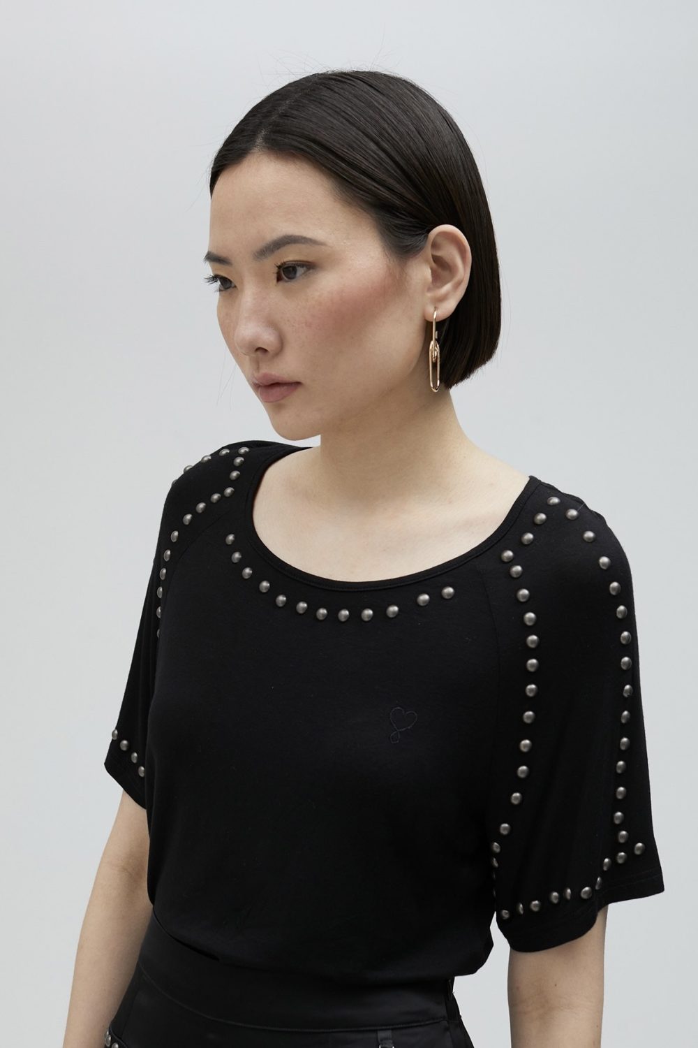 Short-Sleeved Studded T-Shirt