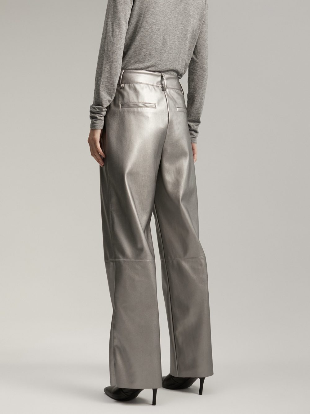 Wide Leg Silver Pants