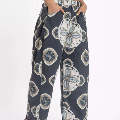 Vishnu Charcoal Flower Print Pants