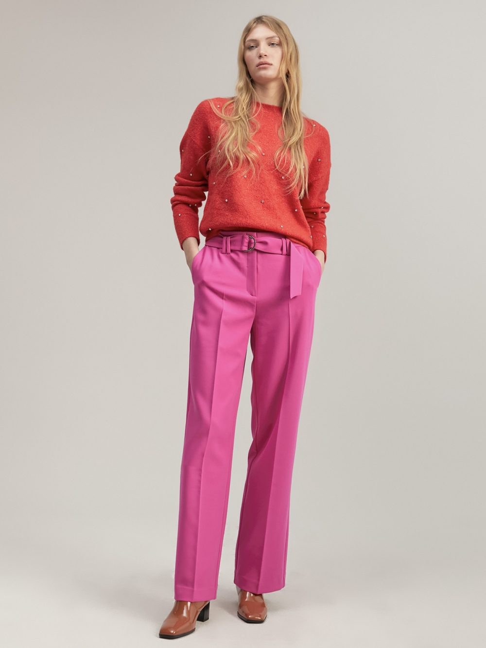 Wide-Leg Pants Pink