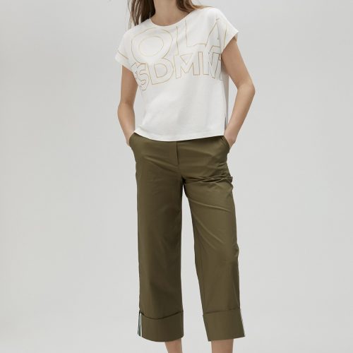 White T-shirt with Gold Logo