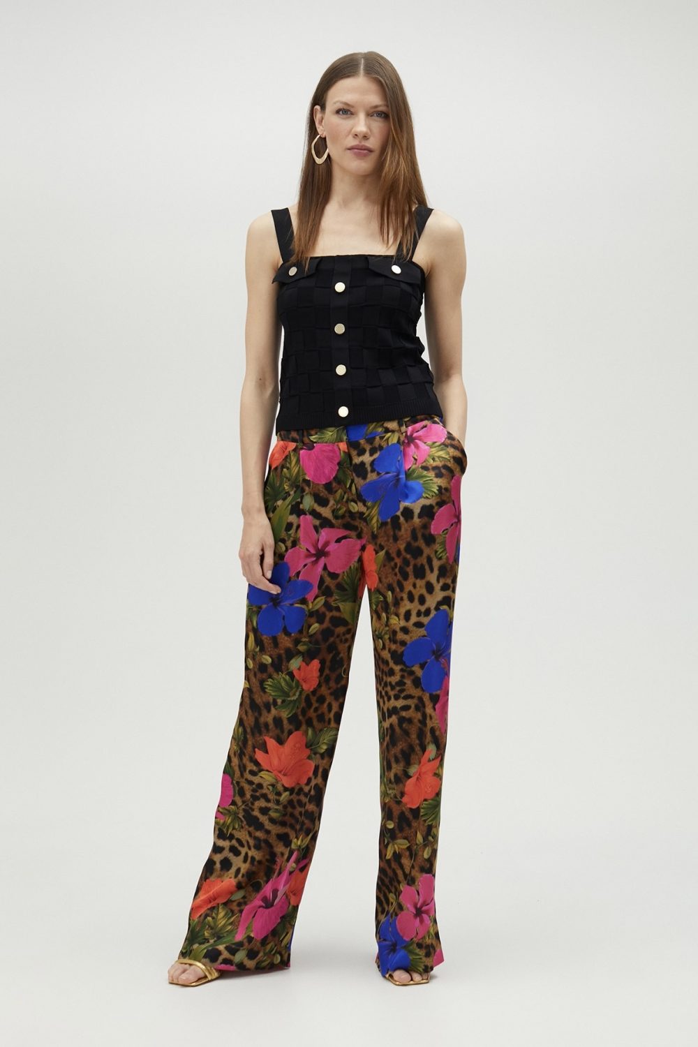 Flowing Animal Print Trousers