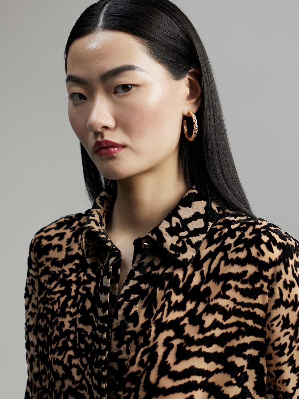 Velvety Animal Print Shirt