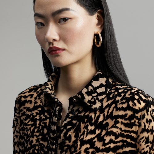 Velvety Animal Print Shirt