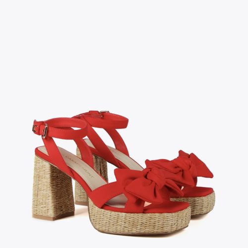 Heeled Sandals With Bow