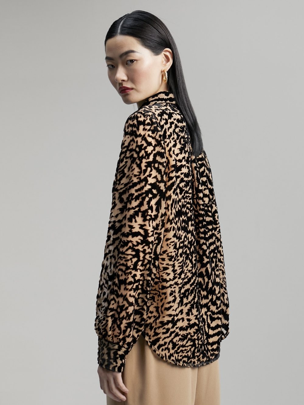 Velvety Animal Print Shirt