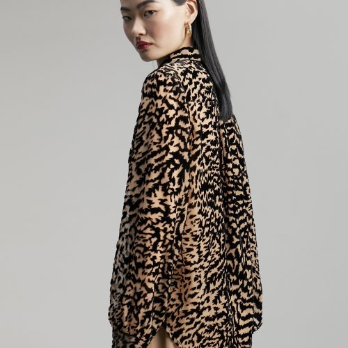 Velvety Animal Print Shirt