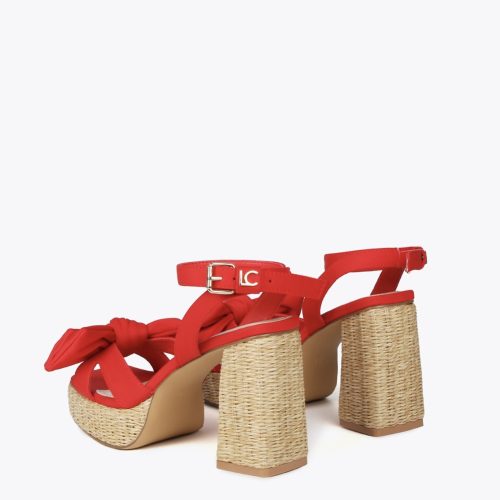 Heeled Sandals With Bow