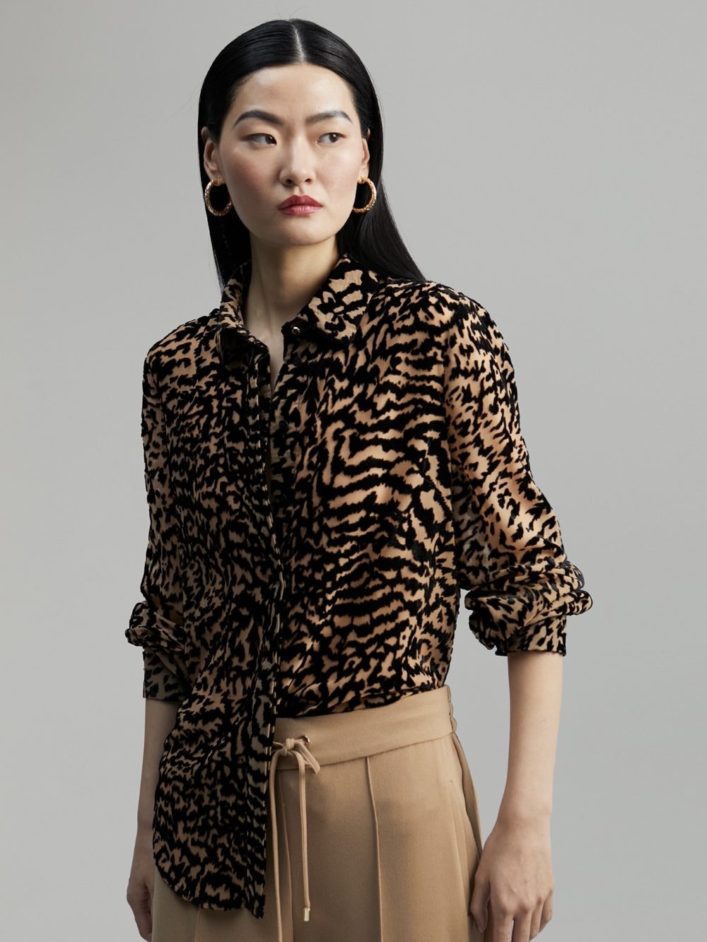 Velvety Animal Print Shirt