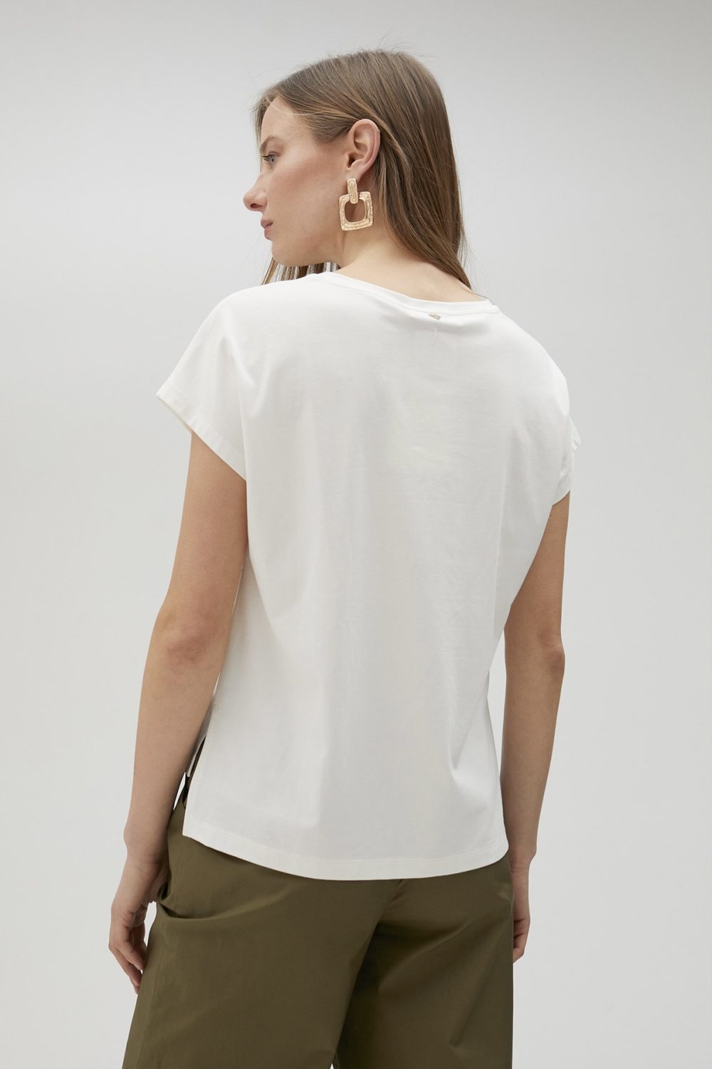 White T-shirt with Gold Logo