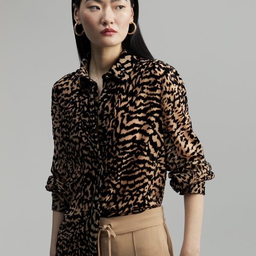 Velvety Animal Print Shirt