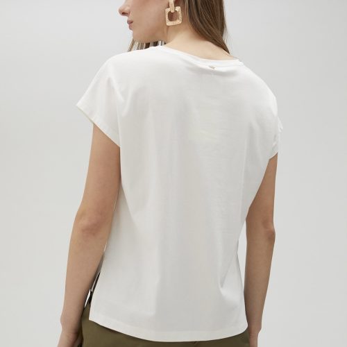 White T-shirt with Gold Logo