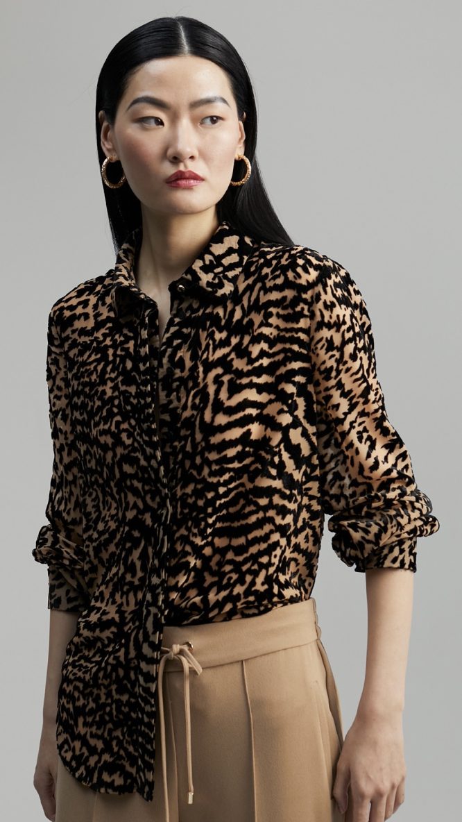 Velvety Animal Print Shirt
