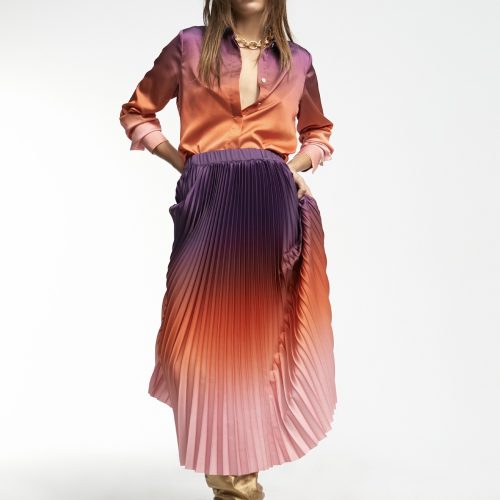 Pleated Ombré Skirt