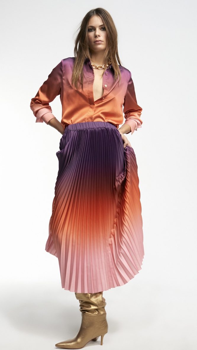 Pleated Ombré Skirt