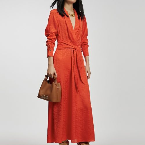 Orange Logo Print Dress