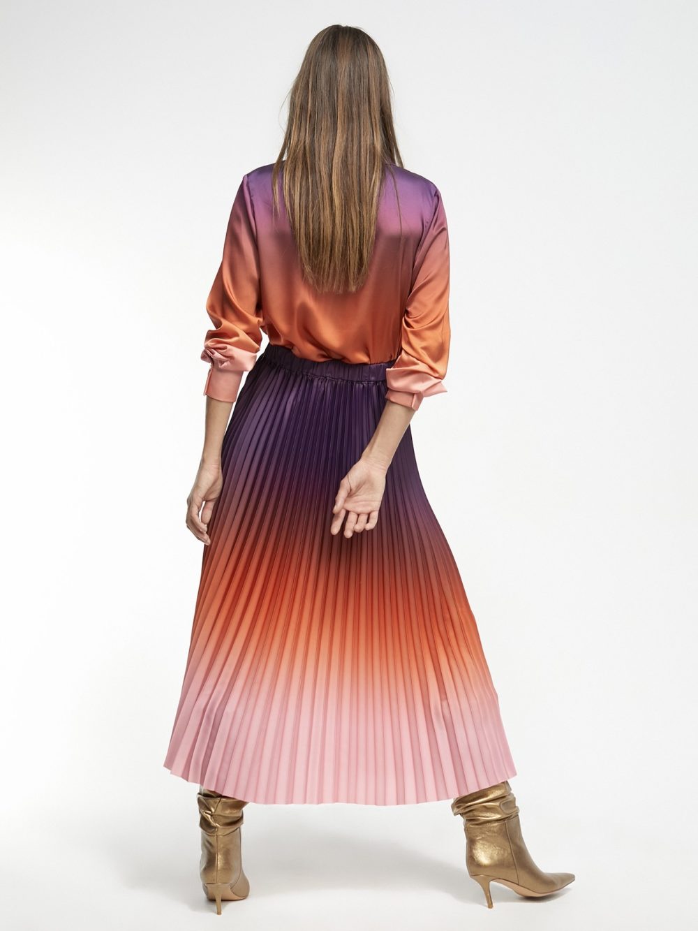Pleated Ombré Skirt