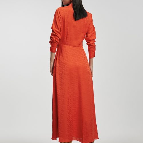 Orange Logo Print Dress