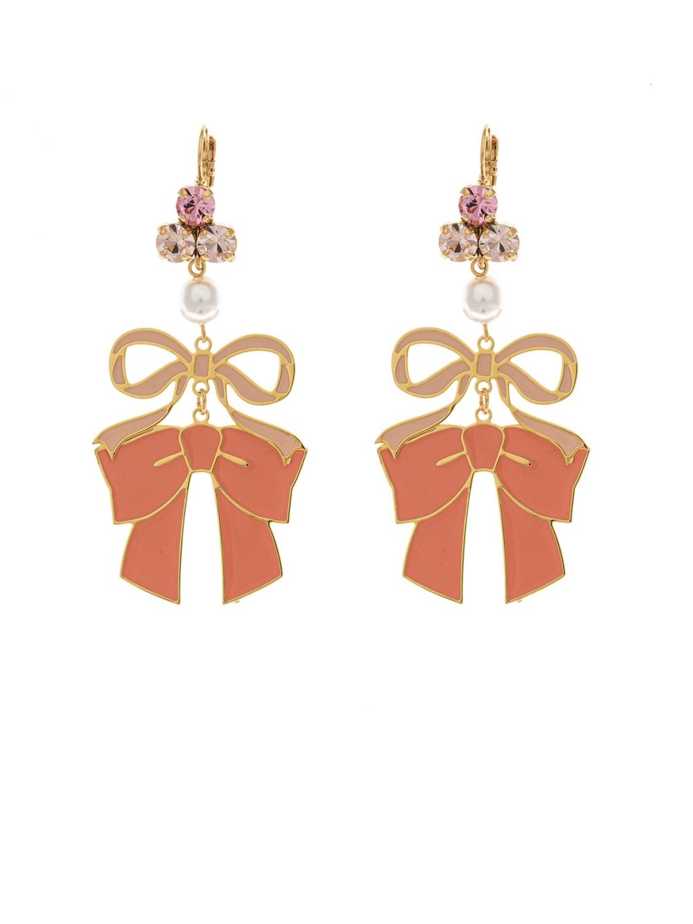 Bow Peach Earrings