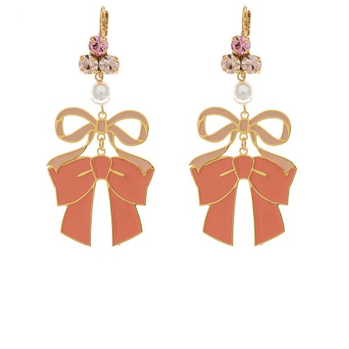 Bow Peach Earrings