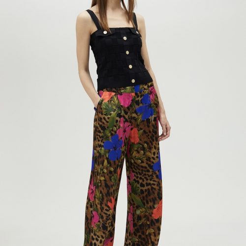 Flowing Animal Print Trousers