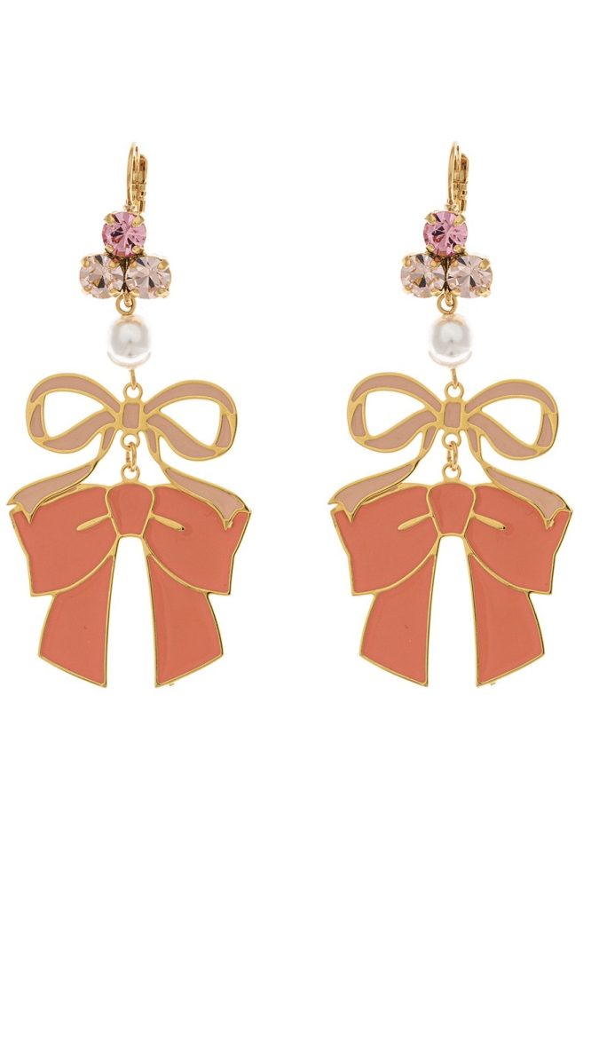 Bow Peach Earrings