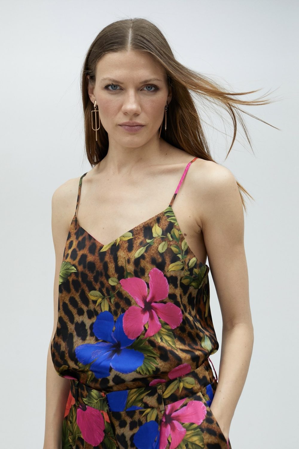 Camisole Animal Print Top With Straps