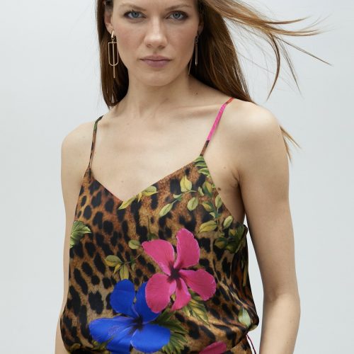 Camisole Animal Print Top With Straps
