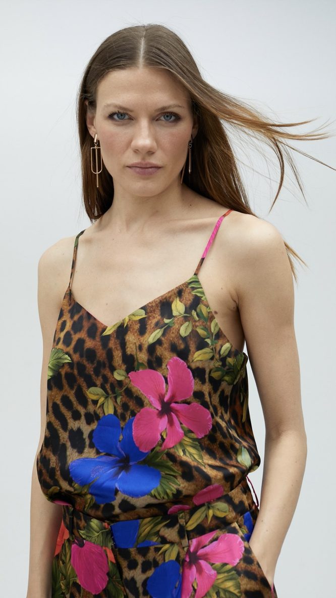 Camisole Animal Print Top With Straps