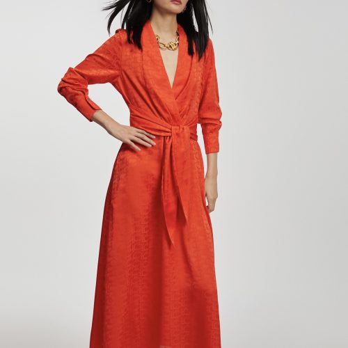 Orange Logo Print Dress