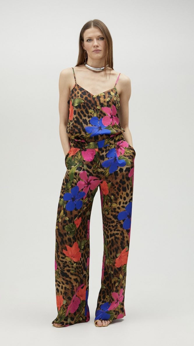 Flowing Animal Print Trousers