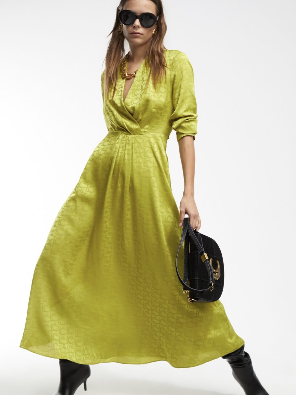 Lime Logo Print Dress