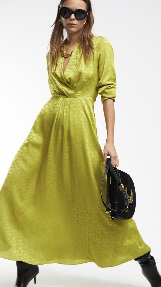 Lime Logo Print Dress