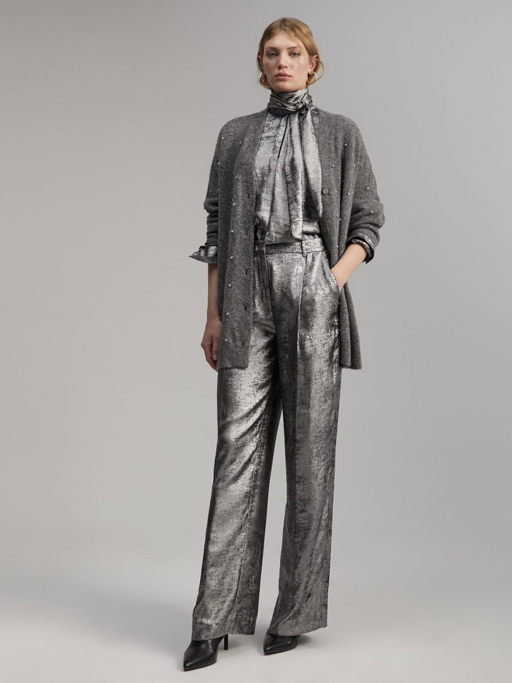 Cardigan With Rhinestone Detail